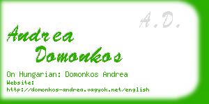 andrea domonkos business card